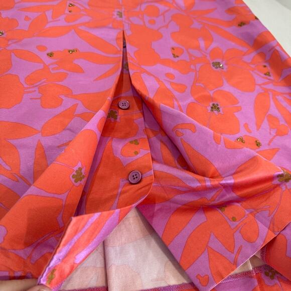 Silk Vintage Skirt Jeweled A Line Belted Clasp Size 6 - Picture 10 of 15